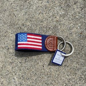 USA Flag Needlepoint Key Fob Smathers & Branson